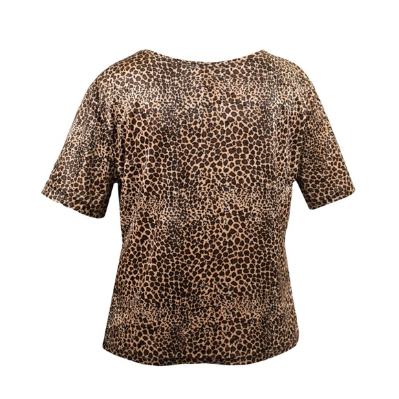 Vintage 90โs Leopard Print Velvet Tee Shirt - Picture 3 of 3